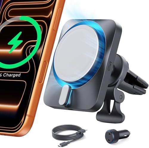 ESR MagSafe car mount charger with CryoBoost cooling