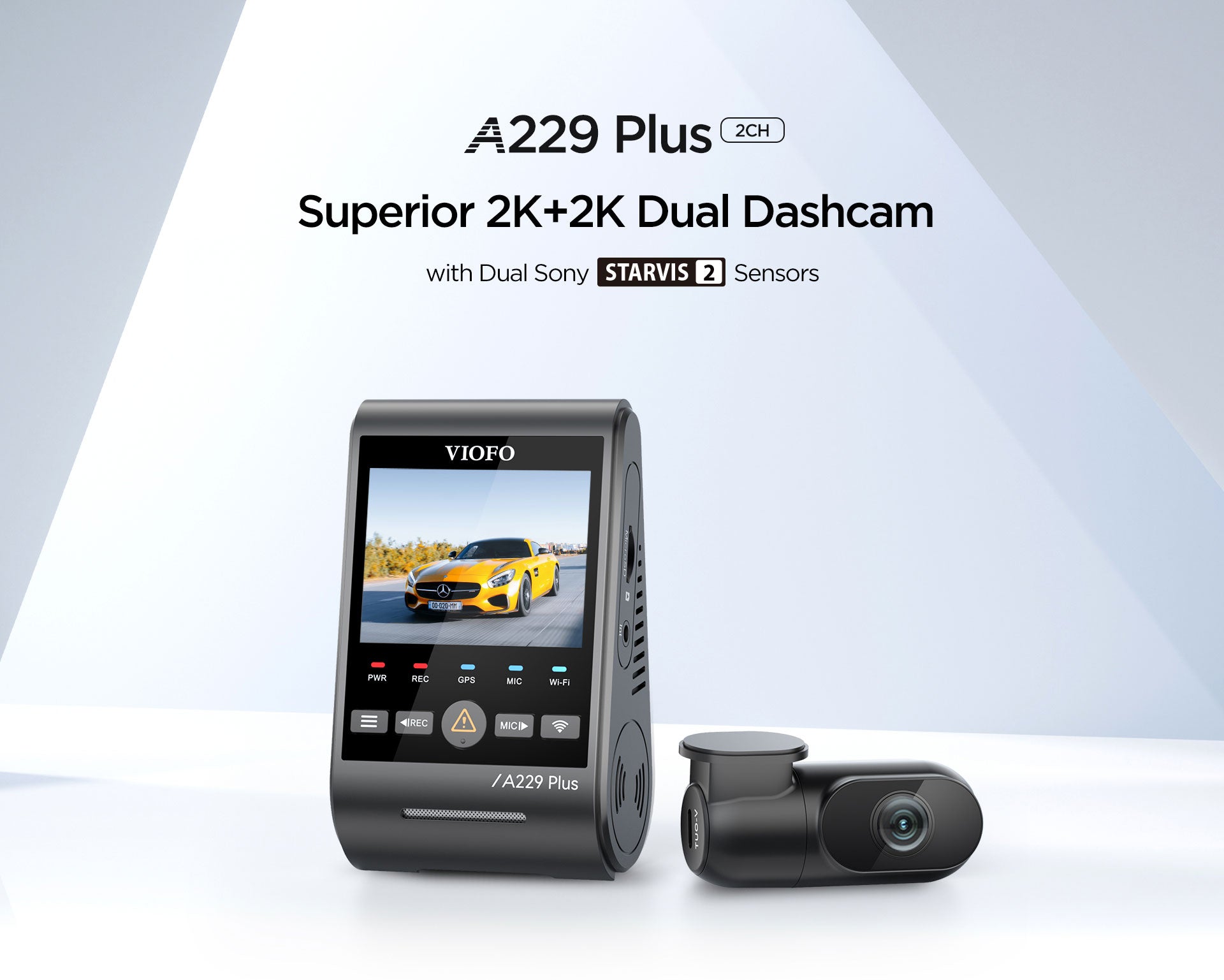 VIOFO A229 Plus 2CH front and rear dash cam kit