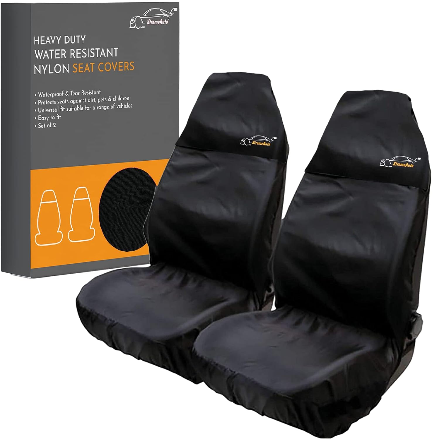 Xtremeauto front pair seat covers in black