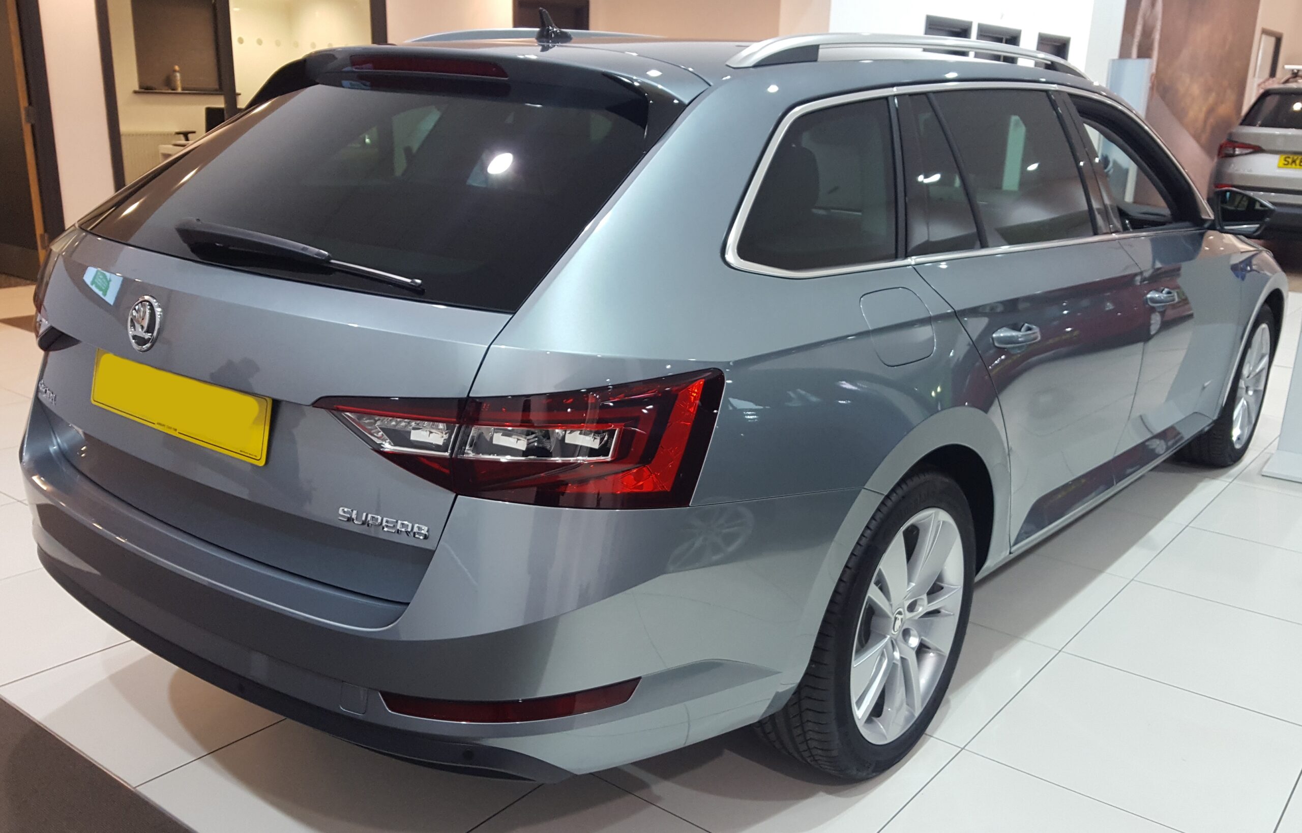 Skoda Superb Estate parked in silver